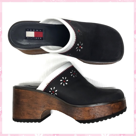 Tommy Hilfiger Navy Blue Mules Clogs 8m 